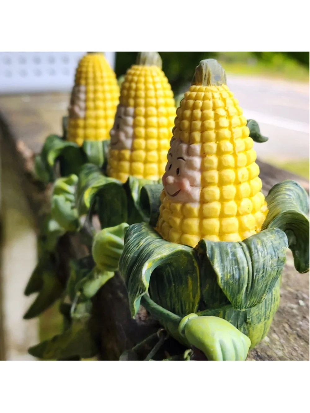 Vintage Anthropomorphic Corn on the Cob Resin Shelf Sitters - Set of 3 Whimsical